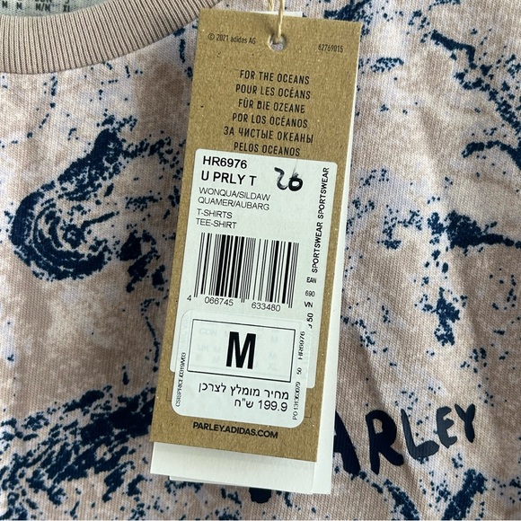 adidas x Parley Tee Wonder Quartz/Silver Size Medium Unisex  NWT Tshirt - Picture 5 of 11